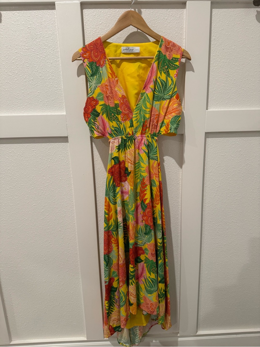 Petal & Pup Yellow Tropical Floral High-Low Dress